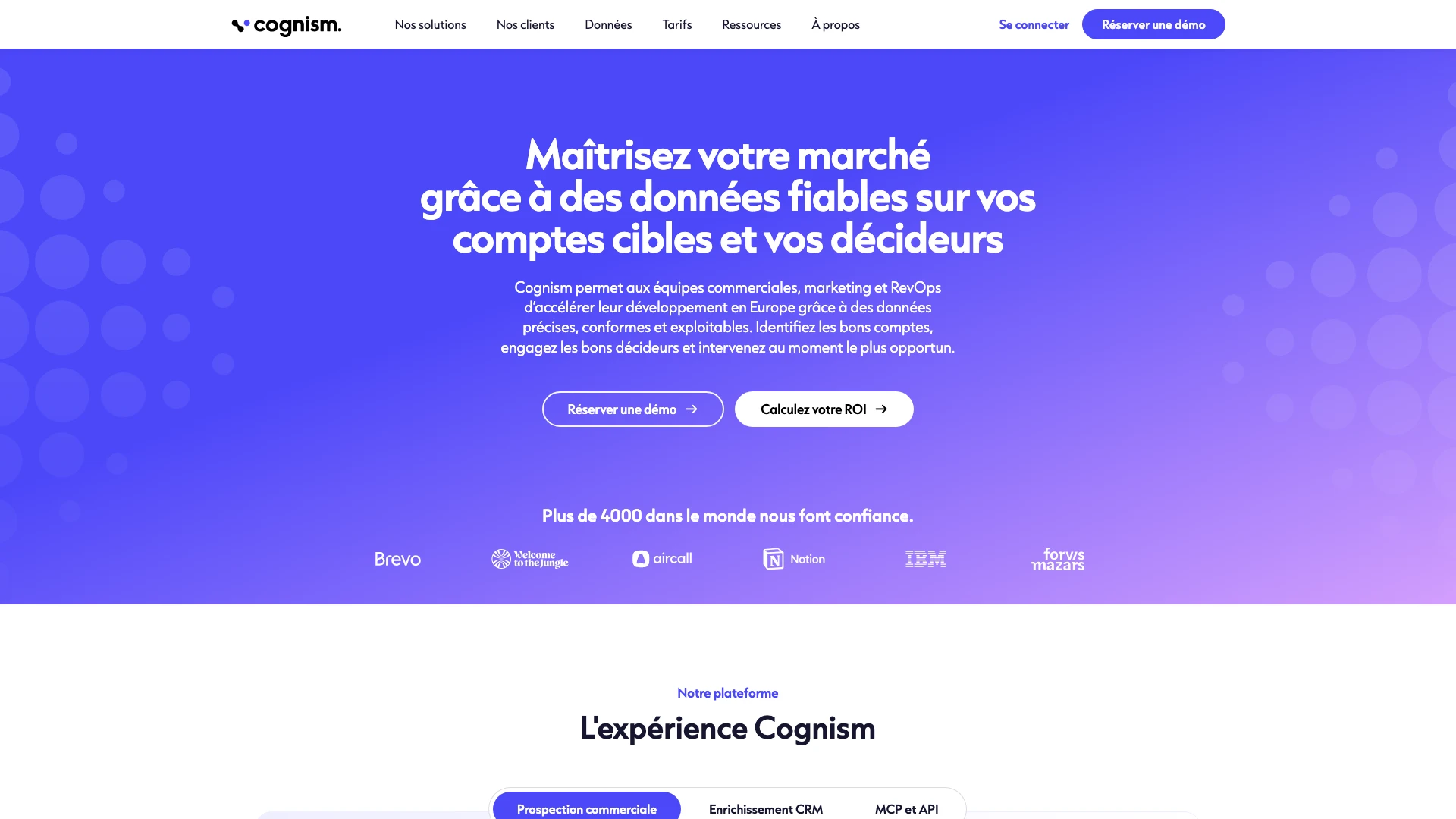 Page d'accueil de Cognism
